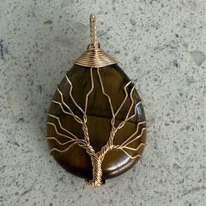 Wire Wrapped Tree Of Life Tiger Eye Pendant